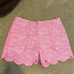Kayce Hughes Scalloped Hem Shorts with Pockets